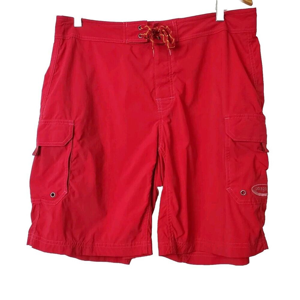 Patagonia Swim Trunks Mens 35 Red Board Shorts Pocket‎ Surfing Swimwear